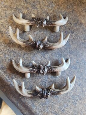 Hobby Lobby Faux Antler Drawer Pulls in Cream and Brown (Set of 4)